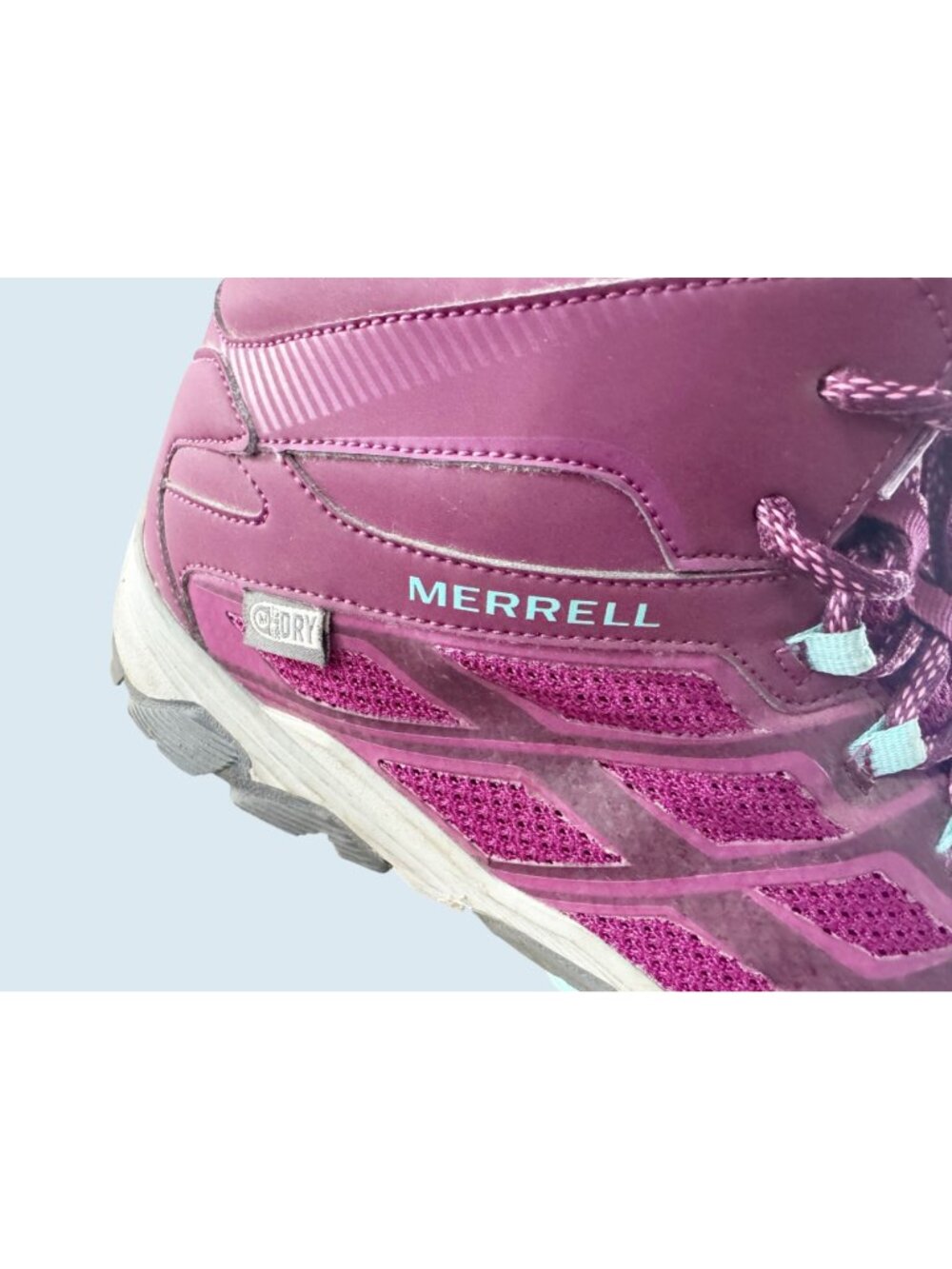 MERRELL Moab FST Mid Waterproof Purple Blue Hiking Outdoor Boots Size 7 - Picture 3 of 8